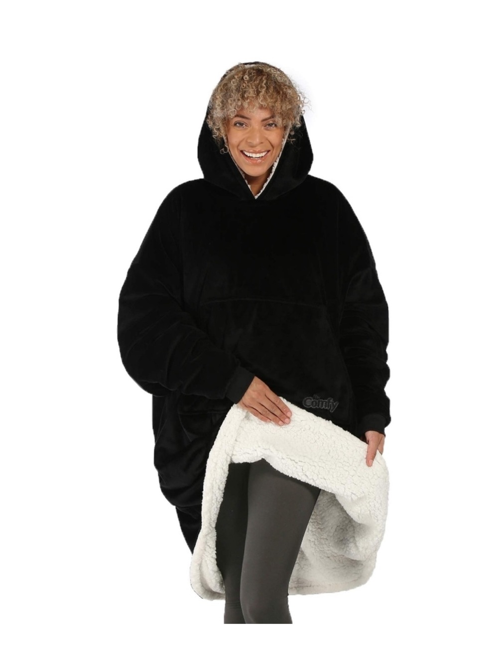 The Comfy Original Sherpa Lined Hoodie - Black